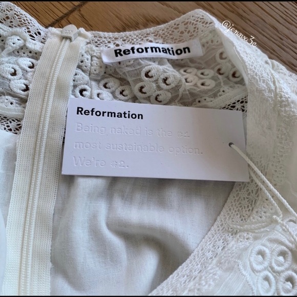 Sold Reformation Cecille Dress || Cream - Picture 10 of 16